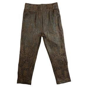 NEW EMMA JEAN girls' snakeskin leggings in brown